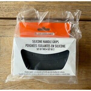 Le Creuset Silicone Handle Grips, Set of 2 Oyster Flint Grey NEW